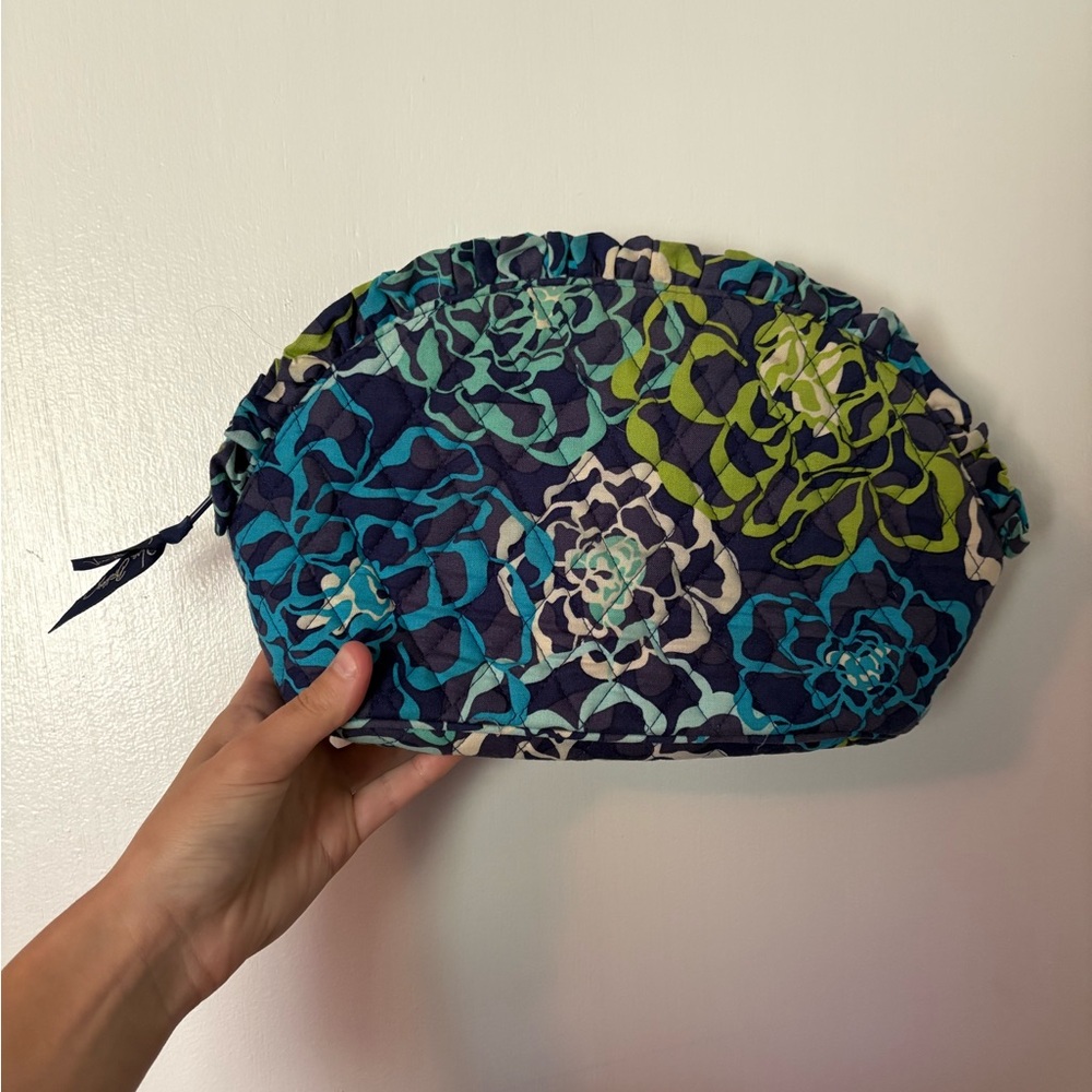 Vera Bradley Blue and Green Floral Cosmetic Bag